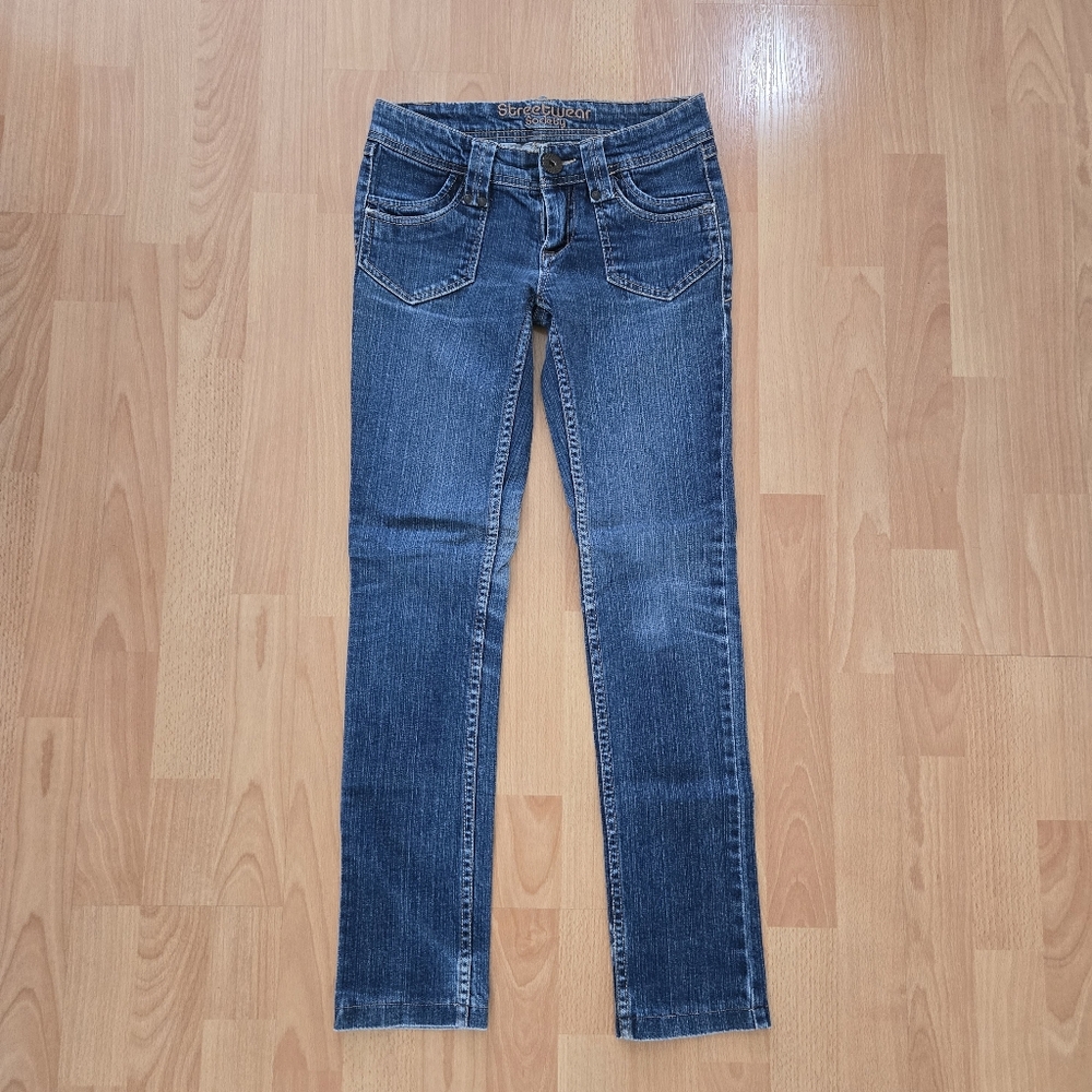 Streetwear society y2k 2000s low rise Skinny Jeans Medium Wash size 1